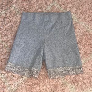 Lace Grey Biker Shorts